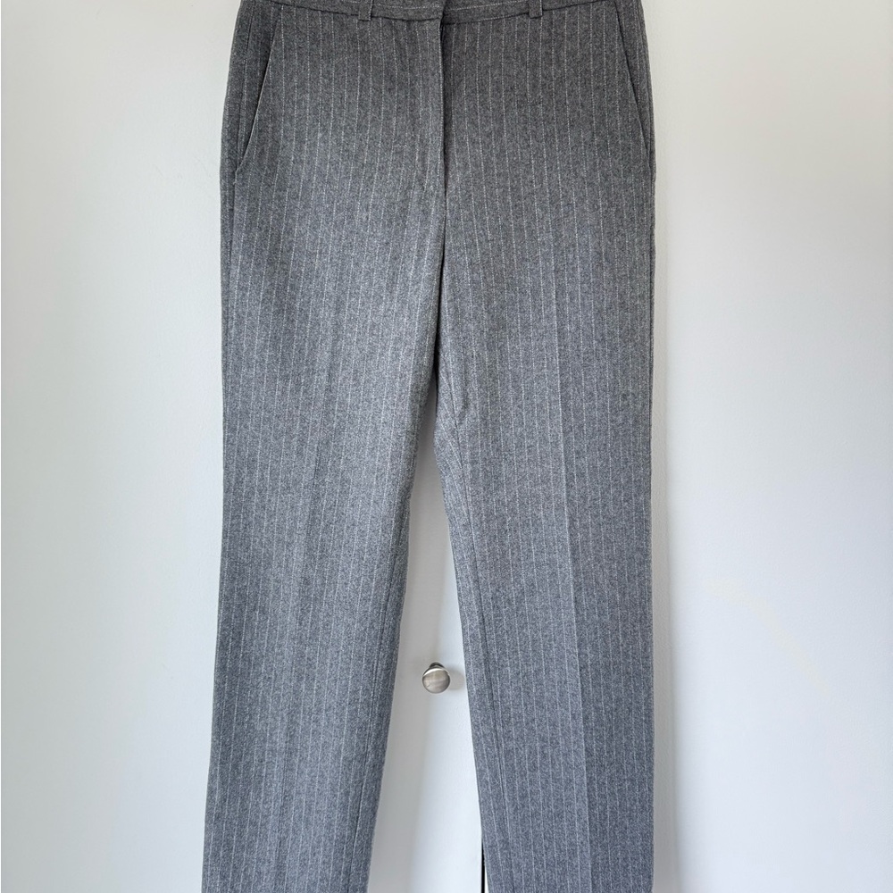 Sandro Wool Elegant Gray Pinstripe Trousers